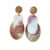 Pendientes de flor de acrílico plisado con aguja plateada, lujo ligero, alta gama, versátiles, elegantes, pendientes de nicho