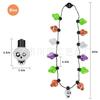 Cool Lyster Cross Border Hot Sale Halloween 13LED Luz Cor Caveira Colar Brilhante