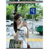 Camiseta Blanca de Verano para Mujer, Manga Corta, Hombro Caído, Estampado Refrescante, Algodón Puro, Casual Diario, Delgado, Manga Media