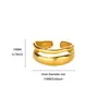Anillo Geométrico Calado Simple Nuevo para Mujer Acero Inoxidable Chapado en Oro Multicapa Abierto Anillo de Acero de Titanio Venta al por Mayor
