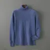 Suéter de Cuello Alto 100% Lana Pura para Hombre Otoño e Invierno Pulóver Holgado Casual de Negocios Tejido de Punto Holgado Capa Base