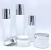 Set de botellas de vidrio cosmético personalizadas de 120 ml para envases de sérum y loción, tarro de crema facial de 50 g, puede ser de marca OEM