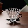 Cafeteira de Vidro Borossilicato Alto para Café Coado Manual, Jarra de Compartilhamento em Forma de Nuvem, Grande Capacidade para Uso Doméstico, Resistente a Altas e Baixas Temperaturas, Xícara de Café com Alça de Madeira