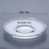 Taza y platillo redondos de vidrio transparente, posavasos de vidrio resistente al calor para té, posavasos para bebidas de té, plato redondo pequeño para postre, en stock para ventas transfronterizas