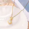 Collar de Perlas Nuevo Más Vendido Colgante Simple Moda Cadena de Clavícula de Acero de Titanio Colgante Fulu Joyería Nicho Lujo Ligero