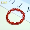 Pulseira de Contas de Ágata Vermelha Natural Estilo Antigo para Mulheres no Ano do Zodíaco, Pulseira de Contas Multi-Voltas DIY Estilo Igual ao de Zhao Lusi Venda por Atacado