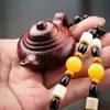 Chifre de Rinoceronte Cabo de Jacarandá Peça Doze Signos do Zodíaco Pixiu de Madeira Deus da Riqueza Pingente Pingente Transmissão ao Vivo Barraquinha de Rua Fábrica Atacado