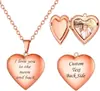 Colgante Liso con Forma de Corazón de Acero Inoxidable 316L Que Se Puede Abrir para Guardar Cajas para Fotos de Transferencia Térmica, Joyería de Collar Transfronteriza Europea y Americana para Mujeres