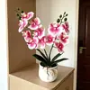 Decoración para el Hogar Planta en Maceta Simulada de 12 Flores Phalaenopsis Adorno Arreglo para Boda Hotel Inserción DIY Materiales de Arte para Jardín Flores