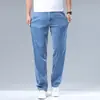 Jeans de Hombre Verano Finos Sueltos Tencel con Caída Elegantes Pantalones Casual de Negocios de Moda Versátiles Rectos para Hombre