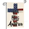 Popular Bandera de Jardín del Día de la Independencia de Amazon Perro Estrella Estampado Material de Lino Bandera Decorativa Americana para Exteriores