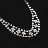Joyería de collar de novia coreana joyería comercio exterior Europa y Estados Unidos juego de joyería de aleación de pedrería de dos piezas al por mayor N220