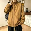 Chaqueta de béisbol de nueva temporada, chaqueta estilo piloto, cuello alto, color liso retro, colección 2026, prenda exterior estilo americano para hombre, adecuada para primavera y otoño