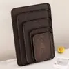 Bandeja Rectangular de Plástico con Imitación de Madera Transfronteriza Restaurante Hotel Sala de Estar Taza de Agua Bandeja de Almacenamiento Engrosada Comercial