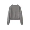 Cárdigan de Cachemira de Lujo Ligero para Mujer, Suéter de Punto con Cuello Redondo en V y Botones Metálicos para Otoño e Invierno, Abrigo Corto