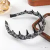 Nueva Diadema de Cuadros Estilo Coreano con Corona Alta, Diadema Antideslizante Dentada, Pinza para el Cabello Espesa y Esponjosa, Diadema para Lavarse la Cara, Accesorio para el Cabello