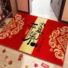 Novo Capacho Festivo Chinês para Entrada de Casa Tapete Antiderrapante Resistente ao Desgaste Vermelho Ano Novo Resistente à Sujeira Isolamento Térmico Capacho