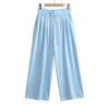 Otoño Ins Estilo Americano Gris Manga Larga Hombro Caído Top Corto Pantalones de Pierna Ancha Pantalones de Chándal Traje de Dos Piezas