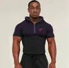 Roupas Fitness Masculinas Sem Costura da Temu, Blusa com Capuz Color Block Elástica de Secagem Rápida para Corrida, Levantamento de Peso e Esportes Slim Fit