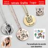 Estilo INS Pet Esculpido Foto diy Colar Gato Cachorro Chaveiro Comemorativo Presente Placas de Identificação Aço Titânio Item