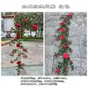 Enredadera de Rosa Amarilla Ruyi Enredadera de Rosa Decoración para Disparos de Puerta de Boda Ventana Flor Artificial Mayoreo
