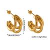 Nuevo Set de Aretes Geométricos Cuadrados de Metal Europeo y Americano para Mujer, Aretes de Aro en Forma de C, Set de Aretes Estilo Hepburn