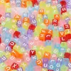 100 cuentas digitales acrílicas DIY de letras inglesas para joyería infantil, pulseras con cuentas, accesorios, cuentas cuadradas, cuentas sueltas