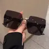 2025 Nuevas Gafas de Sol sin Marco Degradado de Dos Tonos de Alta Gama para Conducir Mujer Moda Tendencia Gafas de Sol de Celebridad de Internet Douyin