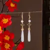 Nueva Colección de Pendientes de Estilo Chino Antiguo para Mujer, Accesorios para Hanfu, Cheongsam, Falda Mamian, Pendientes Largos con Borlas, Venta al por Mayor