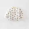 Ropa exterior para bebé niño con temática de coche de juguete, forrada de forro polar y acolchada de algodón, un cálido top de otoño e invierno, un cárdigan elegante y lindo para recién nacidos