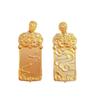 Collar Auspicioso Kirin Xiangyun Marca Wuji Rectangular Atmosférico Oro Salsa Colgante Kirin Cuentas Fuzi Collar de Cuerda Negra
