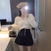 Shorts de Traje Off-White para Mujer Primavera y Verano 2026, Versátiles de Cintura Alta, Adelgazantes, de Pierna Ancha para Ropa de Exterior