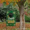 TEMU Amazon Más Vendido Temporada de Graduación Decoración de Patio Bandera de Jardín Color Verde Dorado Felicitaciones Graduado Tela Colgante
