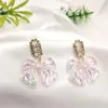 Nuevos Pendientes de Lazos Chapados en Zirconia Estilo Hada Dopamina Pendientes de Moda Lujo Ligero Pendientes de Alta Gama para Mujer
