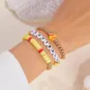 Transfronteiriço Novo Pacote com 3 Pulseiras Esportivas de Contas com Letras de Basquete Futebol Esportes Esportes Elásticas de Cerâmica Macia Conjunto