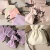 Bolsas de Microfibra de Cuero Sintético Cepillado con Cordón, Embalaje de Gamuza al por Mayor, Bolsas para Guardar Anillos de Joyería al por Mayor en Stock