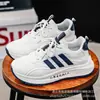 Sapatos de moda de luxo leve sapatos masculinos de alta qualidade couro impermeável de ponta sola grossa esportivos para corrida casuais sapatos Forrest Gump de três listras
