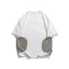 Vestido Antiguo 2025 Verano Nuevo Estilo Japonés Costuras Color Contraste Cuello Redondo Sentido de Alta Gama Holgado Combinable Camiseta de Manga Corta para Hombre