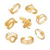 Anillo de Acero de Titanio con Personalidad Europea y Americana, Nicho, Simple, Joyería, Geométrico, Sentido del Diseño de Textura, Viento Apilado Multicapa, Anillo de Dedo