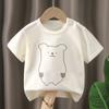 Verão crianças de manga curta t- shirt de algodão bebê meia manga assentamento camisa meninos e meninas bebê único casaco roupas infantis atacado