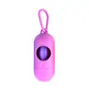 Dispensador portátil de bolsas para desechos de mascotas, caja de almacenamiento de bolsas para pasear perros, organizador de bolsas para excrementos de perro con hebilla colgante