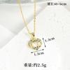 Collar de Oro de Arena Vietnamita Transfronterizo Pendientes de Zirconia de Color Zirconio Corazón Lujo Ligero para Mujer Combinación Universal Sentido de Alta Gama Joyería de Cobre Chapado en Oro
