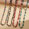 Cadena de suéter larga en capas con cuentas irregulares de cristal de concha estilo europeo y americano, estilo navideño, collar retro personalizado de alta gama