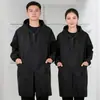 Roupas de Trabalho com Forro de Lã para Outono e Inverno, Macacões Impermeáveis, Forrados com Lã para Homens e Mulheres, Espessados, Anti-Mancha, à Prova de Óleo, Avental de Cozinha, Mangas Longas