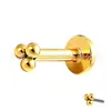 Artículo Popular Transfronterizo Clavo de Nariz de Titanio G23, Piercing de Labio de Tres Bolas Soldadas, Clavo para Oreja, Clavo para Hélice de Oreja de Bola Lisa, Joyería para Piercing de Aleación de Titanio