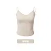 Camisola de Renda Leve de Luxo K333, Pode Ser Usada por Fora, com um Lindo Design nas Costas, Sexy e Sedutora, com Bojos Embutidos