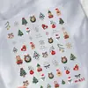Pegatinas para Uñas Serie Navideña de Dibujos Animados M-832 Dorado Lindo Árbol de Navidad Oso Pegatinas para Uñas