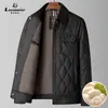 Abrigo de Algodón para Hombre Estilo Old Money con Cuello Revatible de Color Contrastante, Relleno de Seda de Morera, Acolchado, Otoño e Invierno, para Padres de Mediana Edad y Jóvenes, Ropa de Abrigo Cálida