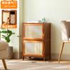 Armario estrecho moderno minimalista a prueba de polvo con celosía y combinación de puertas, armario vertical, armario estrecho, armario de almacenamiento, estante de piso de madera maciza