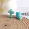 Jade sintético padrão irregular furo reto cruzado DIY pulseira colar corrente de celular acessórios para roupas acessórios